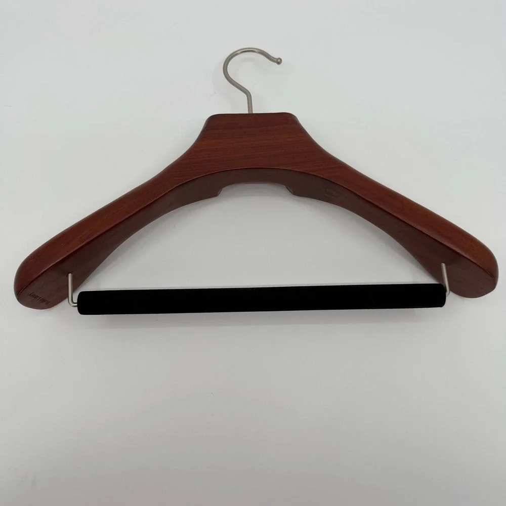 Butler Luxury Tailor Made Suit Hanger Wooden Velvet Trouser Bar Wide Shoulder
